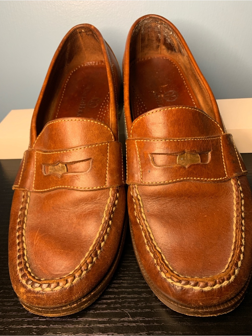 Cole Haan Vintage Men's Tan Leather Penny Loafers